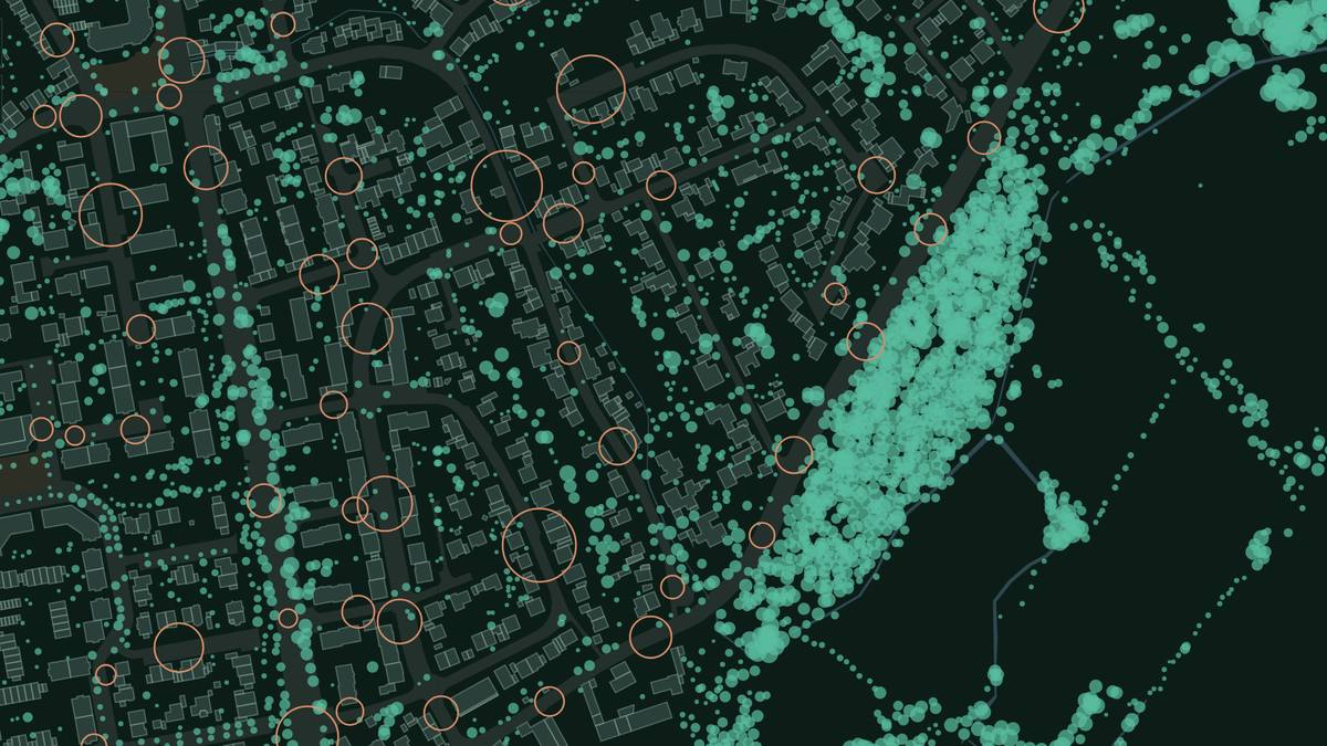 Areas to examine for new trees: street space without crowns where planting may be possible.